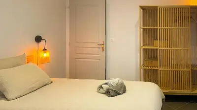 Un ou plusieurs lits dans un hébergement de l'établissement Rivéa Bizy - Villa 150m2 - 2ou5 CH - 2 SDB - Parking Wifi