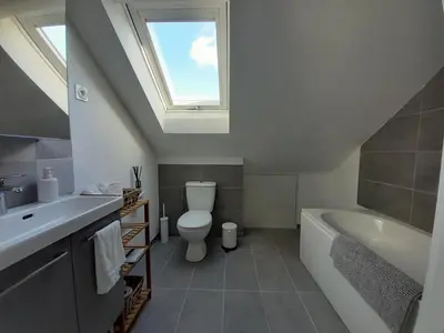 Salle de bains dans l'établissement Chambre Cosy Eaubonne