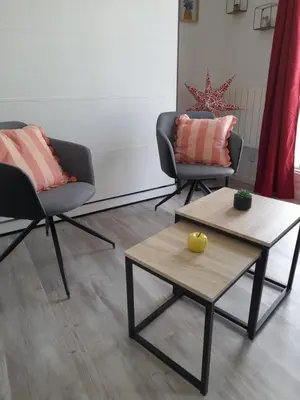 Coin salon dans l'établissement Studio Rouen proche CHU