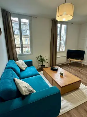 Coin salon dans l'établissement Appartement moderne Gare de Vernon 5min Vélos inclus