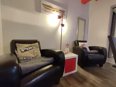 Coin salon dans l'établissement Gîte Gîtes de France® - Le Petit Marin