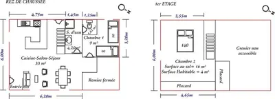 Plan de l'établissement Gîte Gîtes de France® - Les Hirondelles