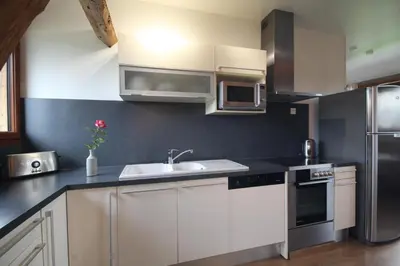 Cuisine ou kitchenette dans l'établissement Gîte Gîtes de France® - Le Pressoir