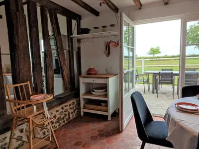 Balcon ou terrasse dans l'établissement Gîte Gîtes de France® - Ferme des Marronniers