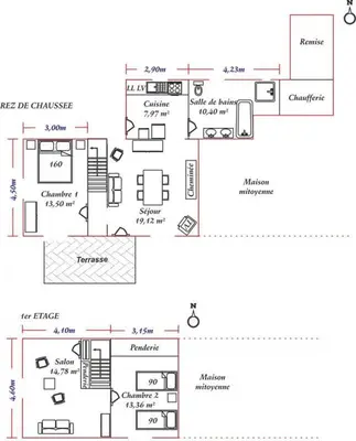 Plan de l'établissement Gîte Gîtes de France® - L'Orvason