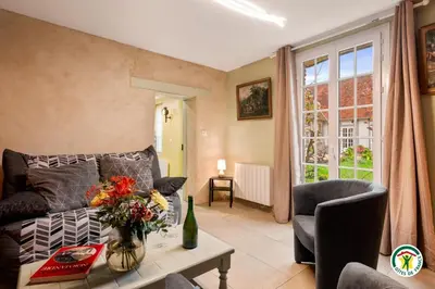 Coin salon dans l'établissement Gîte Gîtes de France® - La Buanderie