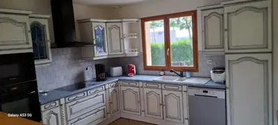 Cuisine ou kitchenette dans l'établissement Gîte l'eucalyptus