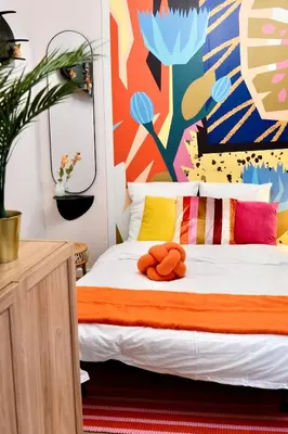 Un ou plusieurs lits dans un hébergement de l'établissement Nomade City Rouen - Studio Hyper-Centre - 2 personnes
