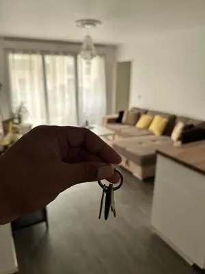 Coin salon dans l'établissement Appartement Limay
