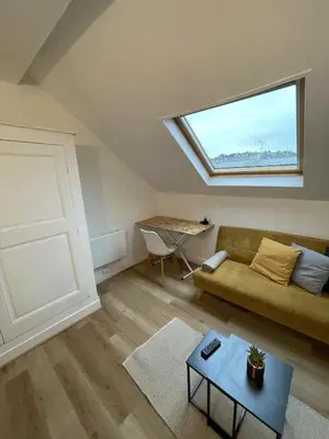 Coin salon dans l'établissement Cozy, fully equipped apartment - Downtown Rouen - 3 people