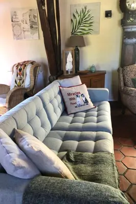 Coin salon dans l'établissement Holiday Home Gite 3 du Petit Pressoir zwischen Meer und Wald in der Nähe von Le Tréport Mer by Interhome