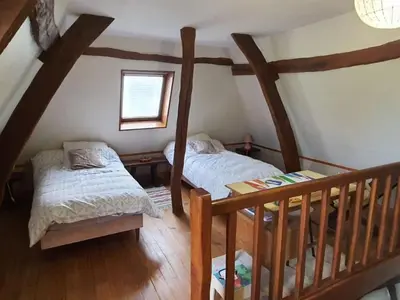 Un ou plusieurs lits dans un hébergement de l'établissement Holiday Home Gite 3 du Petit Pressoir zwischen Meer und Wald in der Nähe von Le Tréport Mer by Interhome