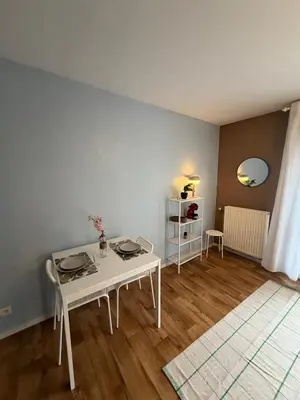 Un ou plusieurs lits dans un hébergement de l'établissement Charmant appartement Centre Ville