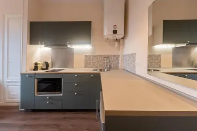 Cuisine ou kitchenette dans l'établissement Cozy Rouen