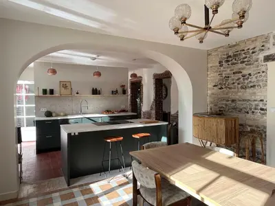 Cuisine ou kitchenette dans l'établissement Maisonsurleau Normandie - Bord de rivière, Mer, Forêt