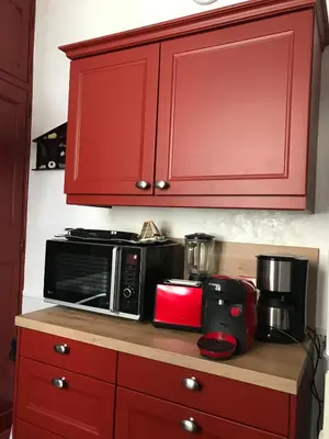 Cuisine ou kitchenette dans l'établissement Dieppe à la plage