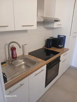 Cuisine ou kitchenette dans l'établissement Beautiful one bedroom appartement, Heart of Maisons-Laffitte, Twenty min to paris