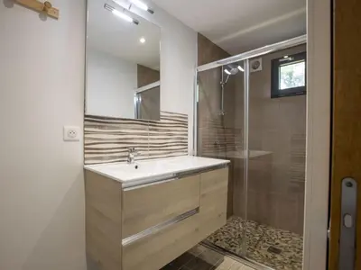 Salle de bains dans l'établissement Gîte avec Terrasse pour 5 pers. à Beauchamps - API-1-52-1736