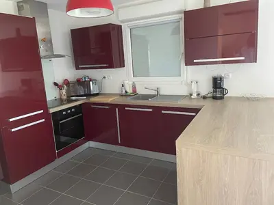 Cuisine ou kitchenette dans l'établissement Les Oiseaux de Marie Baie de Somme