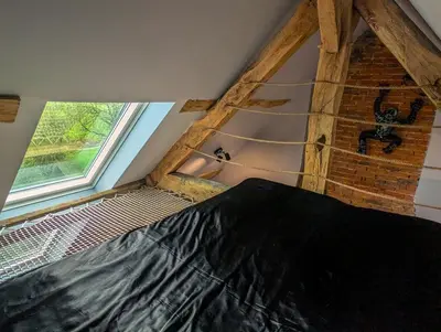 Un ou plusieurs lits dans un hébergement de l'établissement Cinéma Room romantique Studio de l'Etoile