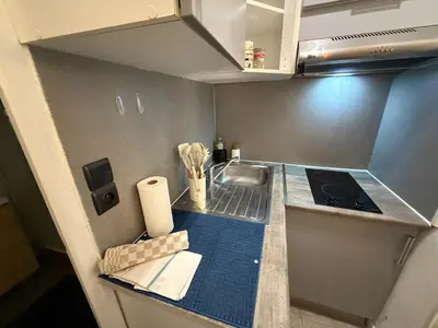 Cuisine ou kitchenette dans l'établissement Cosy Bora Bora-Confort pour 4 personnes à Amiens