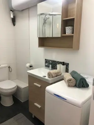 Salle de bains dans l'établissement Bel Appartement avec parking proche gare