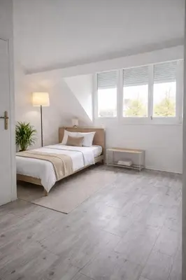 Un ou plusieurs lits dans un hébergement de l'établissement Duplex moderne et lumineux