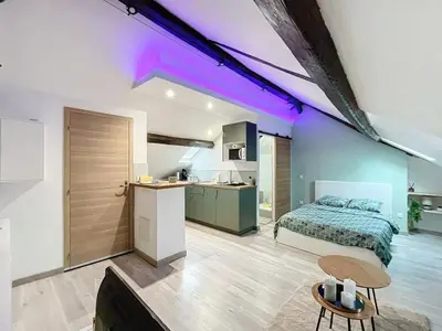 Cuisine ou kitchenette dans l'établissement Studio en hyper center de Rouen