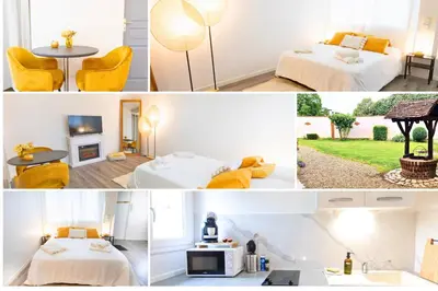 Un ou plusieurs lits dans un hébergement de l'établissement L'Aurélia - Proche centre-ville Evreux - Jardin
