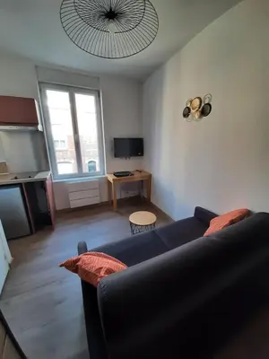 Cuisine ou kitchenette dans l'établissement Charmant studio free parking quartier Anglais
