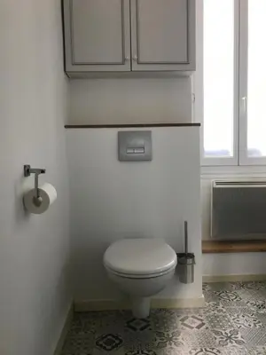 Salle de bains dans l'établissement Gite Ancien Relais de Saint-Jacques