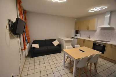 Cuisine ou kitchenette dans l'établissement Ets Levillain - Hôtel Les Calètes