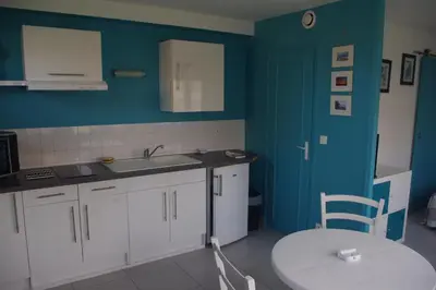 Cuisine ou kitchenette dans l'établissement Studio rez-de-jardin
