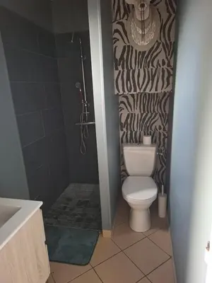 Salle de bains dans l'établissement gite l oree de la foret