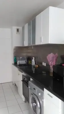 Cuisine ou kitchenette dans l'établissement Appartements Sully