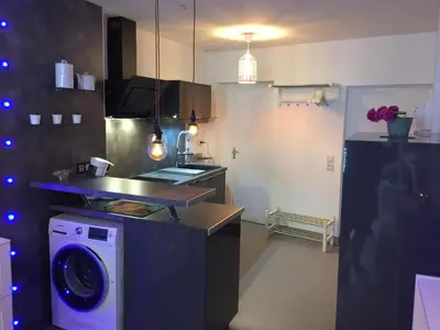 Cuisine ou kitchenette dans l'établissement Dieppe centre historique proche château et plage