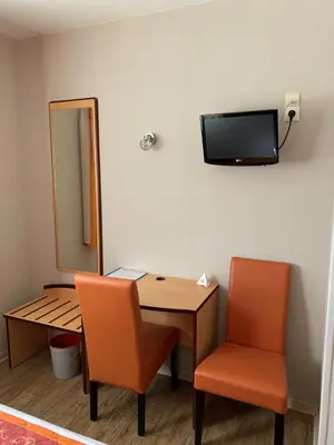 Télévision ou salle de divertissement dans l'établissement Hotel du Haut Marais