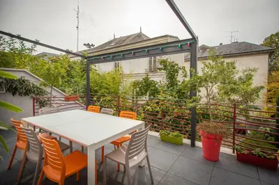 Balcon ou terrasse dans l'établissement Le Jardin des Toiles