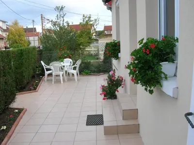 Balcon ou terrasse dans l'établissement Gite A