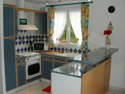 Cuisine ou kitchenette dans l'établissement Gîte Dieppe