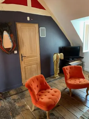 Coin salon dans l'établissement Chambres d'Hôtes Villa Mon Repos