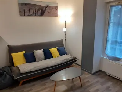 Coin salon dans l'établissement Avec JARDINET sans vis à vis Plein centre ville au RDC 350m de la plage