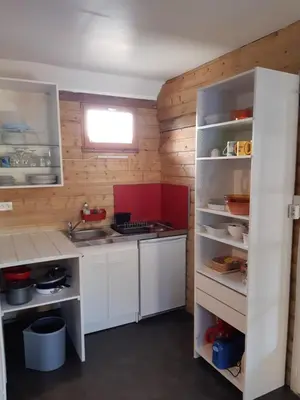 Cuisine ou kitchenette dans l'établissement Logement à la ferme