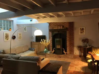 Coin salon dans l'établissement Cottage d Hamicourt
