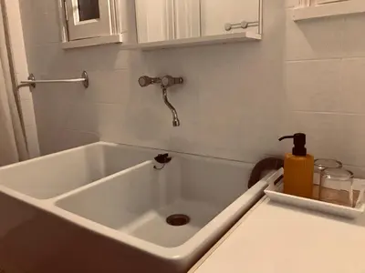 Salle de bains dans l'établissement La maison du lac