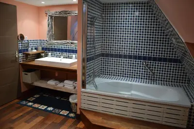 Salle de bains dans l'établissement La Grange des Marettes