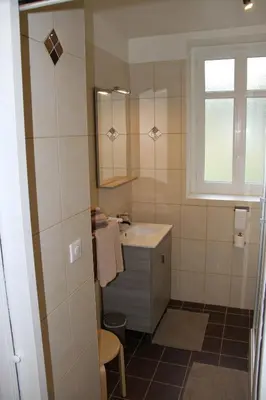 Salle de bains dans l'établissement Les Rives de l'Andelle