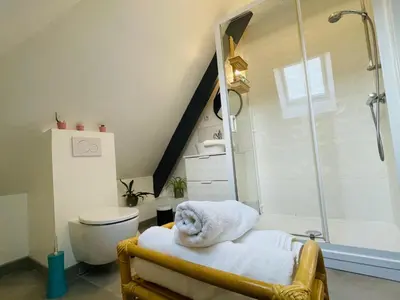Salle de bains dans l'établissement Manoir de la Houlette