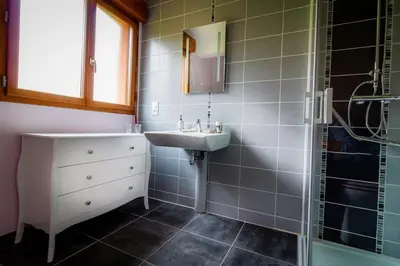 Salle de bains dans l'établissement Le Verger du Mesnil