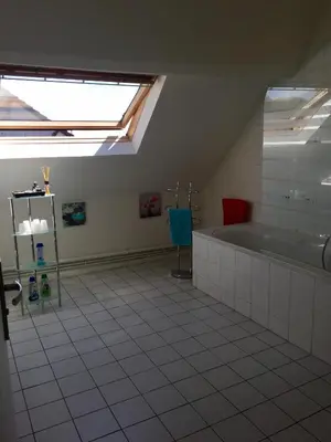Salle de bains dans l'établissement Au Nid de Tillé